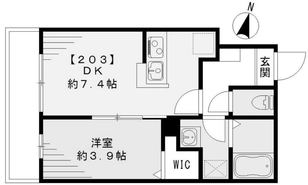 フィカーサブランカ 203の間取り図