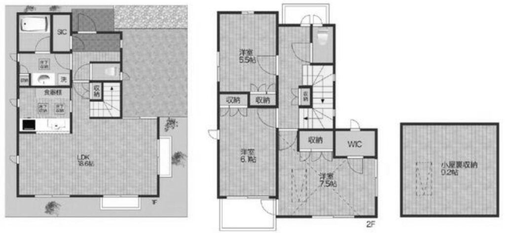 高井戸東3丁目戸建の間取り図